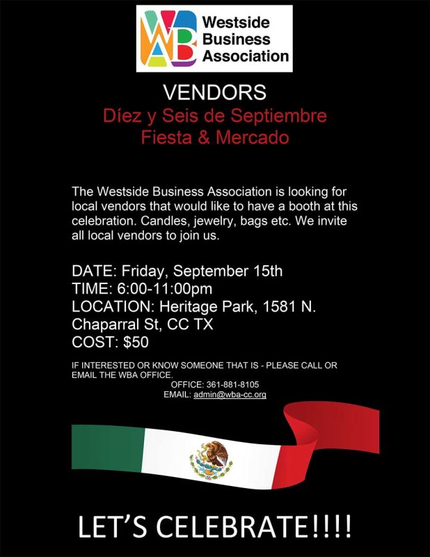 Vendors for Diez y Septiembre Fiesta & Mercado